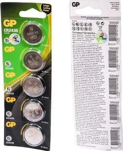 GP 5x Bateria DL CR 2430 GP 3V 5BL - Baterie i akcesoria - miniaturka - grafika 1