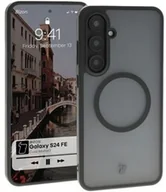 Etui i futerały do telefonów - Bizon Etui z pierścieniem magnetycznym Case MatteO do Galaxy S24 FE, półprzezroczyste z czarną ramką - miniaturka - grafika 1