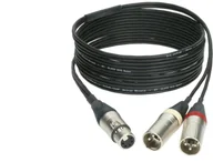Kable - KLOTZ Kabel mikrofonowy przedłużacz STEREO XLR 5-pin gniazdo / 2x XLR 3-pin wtyk za złączach Neutrik 5m - miniaturka - grafika 1