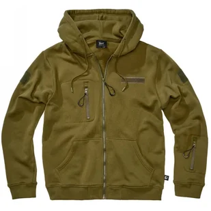 Bluza rozpinana z kapturem Brandit Tactical Sweat Jacket - Oliwkowa L [L] - Bluzy męskie - miniaturka - grafika 1