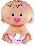 Baby shower i roczek - Balon foliowy Dzidziuś dziewczynka - 67 x 46 cm - 1 szt. - miniaturka - grafika 1