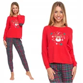 Piżamy damskie - ŚWIĄTECZNA PIŻAMA DAMSKA Koszulka z RENIFEREM Prezent Na Święta MORAJ XL - miniaturka - grafika 1