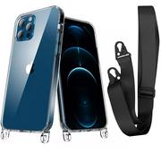 Etui i futerały do telefonów - Crossbody Clear Hooks XL Strap etui z paskiem na szyję do iPhone 13 mini (Clear/Black) - miniaturka - grafika 1