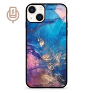 Etui i futerały do telefonów - Niebieski marmur golden - iPhone 13 Etui szklane flexible indukcyjne - miniaturka - grafika 1