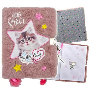 Pamiętnik z kłódką włochacz A5 96k Grey Cat MY LITTLE FRIEND - Szkolne artykuły papiernicze - miniaturka - grafika 1