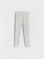 Spodnie i spodenki dla dziewczynek - Reserved - Bawełniane legginsy w prążek - jasnoszary - miniaturka - grafika 1