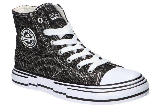 AMERICAN CLUB LH92 WYSOKIE TRAMPKI STYLOWE TENISÓWKI DAMSKIE CZARNE 38