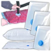 Pokrowce na ubrania - 3x Worek próżniowy 50x70 cm XL gruby mocny Worki na ubrania pościel podróż - miniaturka - grafika 1