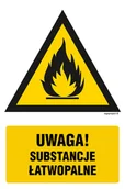 Systemy ekspozycyjne i znaki informacyjne - JA011 UWAGA! SUBSTANCJE ŁATWOPALNE, FN - FOLIA SAMOPRZYLEPNA; (100X150MM) - miniaturka - grafika 1