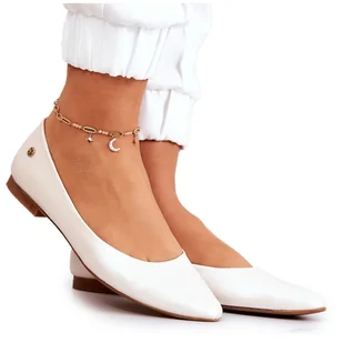 Damskie Skórzane Baleriny Maciejka 04100-26 Jasnobeżowe beżowy - Baleriny - miniaturka - grafika 1