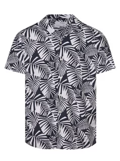 Koszule męskie - Selected - Męska koszula z dodatkiem lnu  SLHRegnew, niebieski|biały - grafika 1