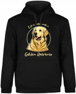 Bluzy męskie - BLUZA MĘSKA Z KAPTUREM GOLDEN RETRIEVER PIES PSY CZARNA R-XXL A144 - miniaturka - grafika 1
