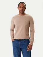 Koszulki męskie - Tommy Hilfiger Longsleeve MW0MW10804 Beżowy Slim Fit - miniaturka - grafika 1
