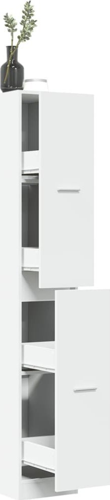 vidaXL Szafka apteczna,biała, 30x41x174,5 cm, materiał drewnopochodny