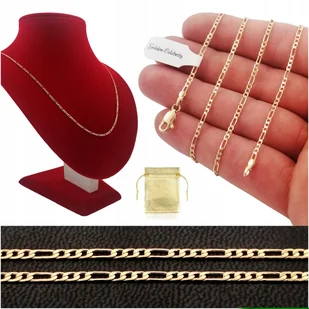 Złoty Łańcuszek Figaro Stal Chirurgiczna + Gratis - Łańcuszki - miniaturka - grafika 1