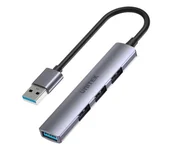 Huby USB - Unitek H1208A USB-A 1xUSB-A 5 Gbps, 3xUSB-A 2.0  Szary - miniaturka - grafika 1