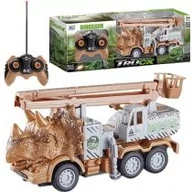 Zabawki zdalnie sterowane - Ciężarówka R/C dinozaur z dźwigiem i koszem Maksik - miniaturka - grafika 1