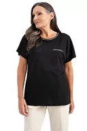 Koszulki i topy damskie - DeFacto T-shirt damski, czarny, XXL - miniaturka - grafika 1