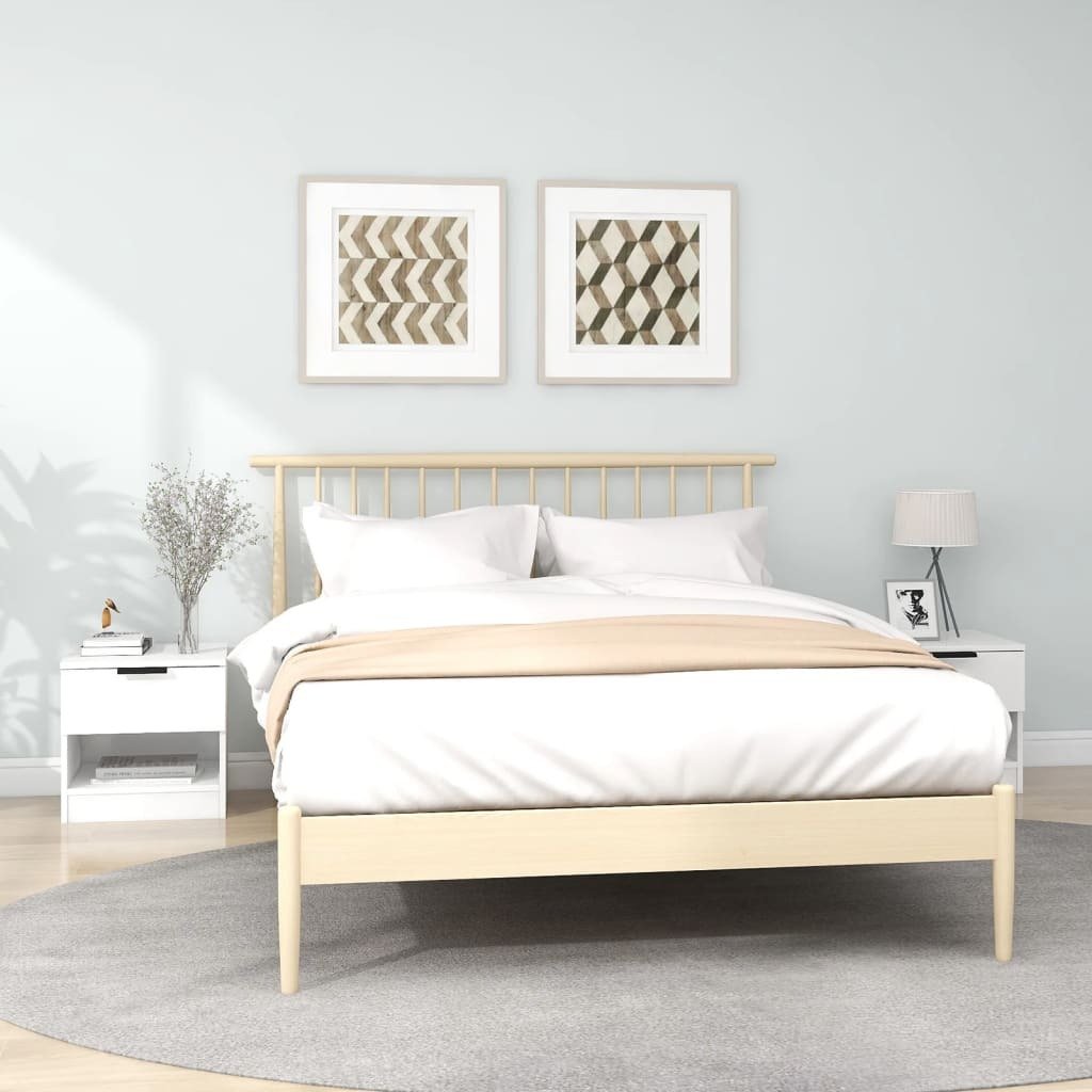 The Living Store Szafki nocne 2 szt. Biały materiał drewnopochodny