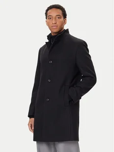 HUGO Płaszcz wełniany Mintrax2541 50546551 Czarny Regular Fit - Płaszcze męskie - miniaturka - grafika 1