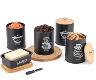 Pojemniki kuchenne - ZESTAW 4 POJEMNIKÓW KUCHENNYCH I MASELNICZKA E-6055 - miniaturka - grafika 1