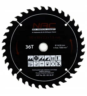 NAC SB1-185-36-AT, 185 mm 36 zębów - Akcesoria do elektronarzędzi - miniaturka - grafika 1