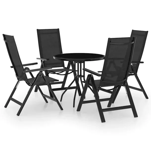 Zestaw bistro z regulowanymi krzesłami, antracytowy, 80 x 72 cm