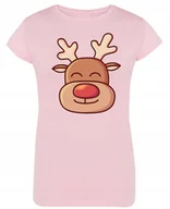 Koszulki i topy damskie - Świąteczny T-Shirt damski kolorowy Rudolf Renifer Prezent XL - miniaturka - grafika 1