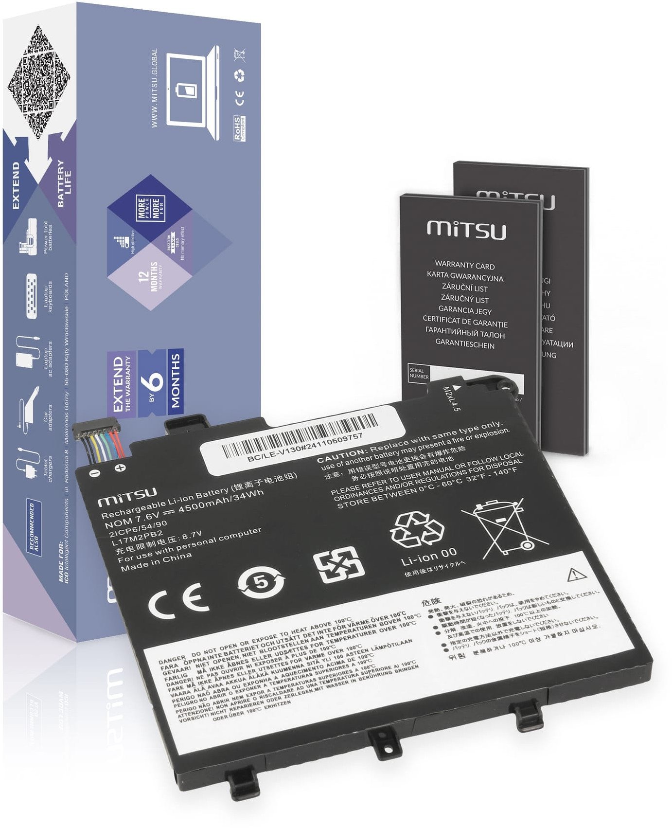 Bateria Mitsu do Lenovo E41-50, V130-14IGM