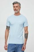 Koszulki męskie - Guess t-shirt męski kolor niebieski z nadrukiem - miniaturka - grafika 1