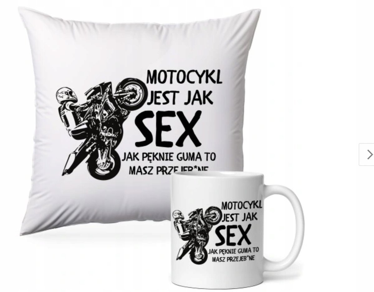 ZESTAW PODUSZKA + KUBEK Prezent DLA MOTOCYKLISTY MOTOR + IMIĘ #12