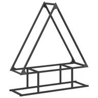 Wózki magazynowe - vidaXL Stojak na drewno opałowe, czarny, 80x25x90 cm - miniaturka - grafika 1