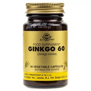 Solgar Ginkgo Biloba (Miłorząb Japoński) - 60 kapsułek SOL3914 - Suplementy naturalne - miniaturka - grafika 1