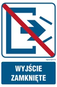 Systemy ekspozycyjne i znaki informacyjne - RB502 WYJŚCIE ZAMKNIĘTE, PN - PŁYTA PCV 1MM; (500X750MM) - miniaturka - grafika 1