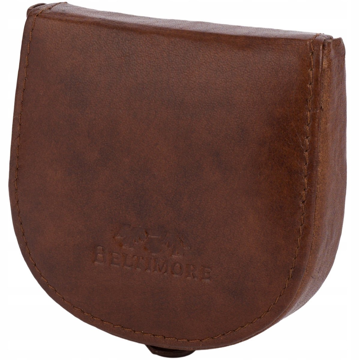 Portfel skórzany męski brązowy podkówka bilonówka retro portfelik Beltimore
