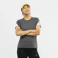 Koszulki i topy damskie - Koszulka damska Salomon  Cross Run Graphic Tee Black XS - miniaturka - grafika 1