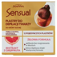 Depilacja - Joanna Sensual plastry żelowe z grejfrutem do depilacji twarzy skóra sucha 12szt SEN PLA-02 - miniaturka - grafika 1