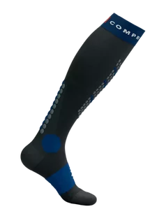 COMPRESSPORT Skarpety kompresyjne narciarskie ALPINE SKI FULL SOCKS black/estate blue - Skarpetki sportowe męskie - miniaturka - grafika 4
