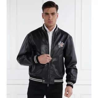 Kurtki męskie - Iceberg Skórzana kurtka bomber Leather-Jacket | Regular Fit - grafika 1