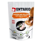 Mokra karma dla kotów - ONTARIO saszetka Kurczak i dorsz w rosole 80g (213-3032) - miniaturka - grafika 1
