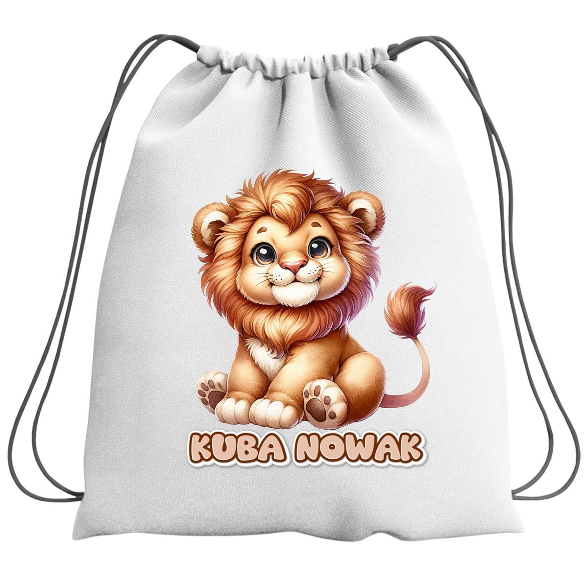 Plecak Worek Lew Lwy Lwiątko Szkolny Na Buty WF Obuwie Z Napisem