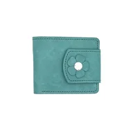 Portfele - Turkusowy damski portfel skórzany ręcznie uszyty na bilon. - miniaturka - grafika 1