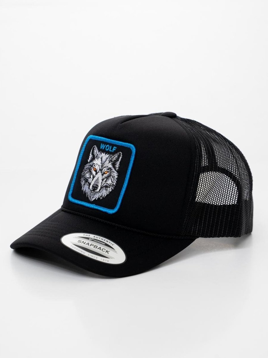 Czapka Z Daszkiem Trucker Czarna z Wilkiem MyStars Wolf DAMSKA MĘSKA MODNA