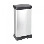 Kosze biurowe - Kosz na śmieci z pedałem 50L CURVER DECO BIN srebrny /187177/ - miniaturka - grafika 1
