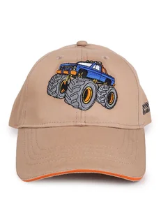 Czapka z daszkiem bejsbolówka chłopięca monster truck beżowa 50-54 YOCLUB - Czapki damskie - miniaturka - grafika 1