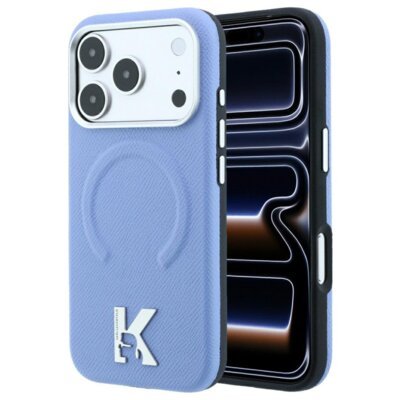 Etui KARL LAGERFELD Grained Embossed Kameoms do Apple iPhone 17 Pro Max/18 Pro Max Jasnoniebieski