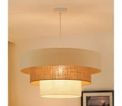 Lampy sufitowe - Brilagi -Żyrandol na lince DENVER LUNETA 1xE27/15W/230V śr. 60 beżowy/brązowy/kremowy - miniaturka - grafika 1