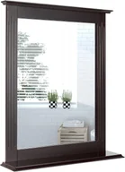 Lustra - COSTWAY Lustro łazienkowe z półką, lustro łazienkowe prostokątne, 68,5 x 57 x 12 cm, lustro ścienne, lustro wiszące brązowe, lustro łazienkowe - miniaturka - grafika 1