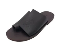 Klapki i japonki męskie - Brązowe klasyczne klapki męskie z naturalnej skóry SANDINISTA S4831  [Rozmiar: 44] - miniaturka - grafika 1