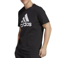 Koszulki męskie - Koszulka adidas Essentials Single Jersey Big Logo IC9347 - czarna - miniaturka - grafika 1